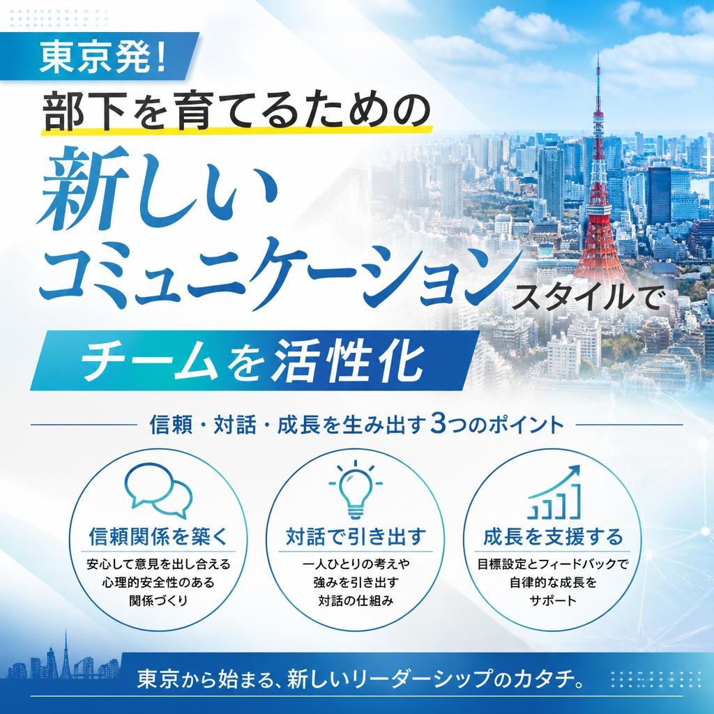 部下を育てるための東京発！新しいコミュニケーションスタイルでチームを活性化