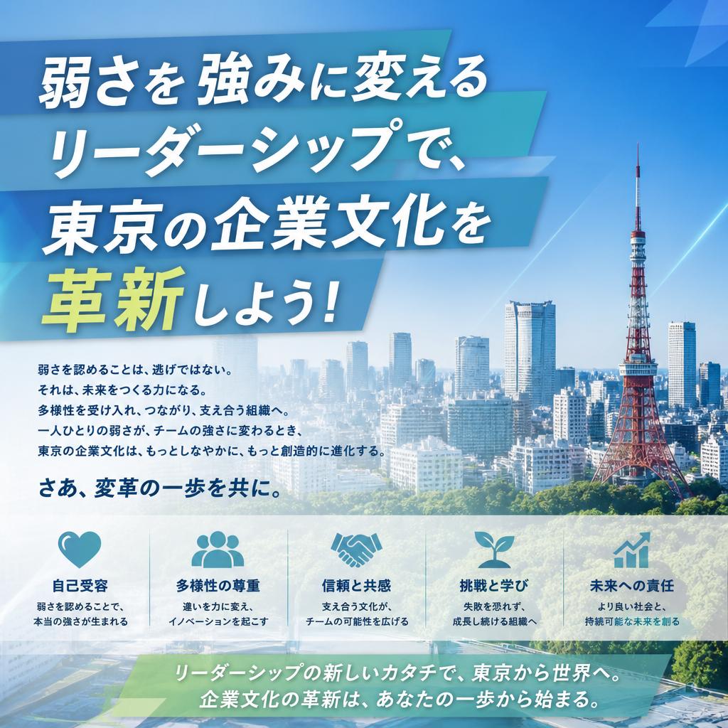 弱さを強みに変えるリーダーシップで、東京の企業文化を革新しよう！