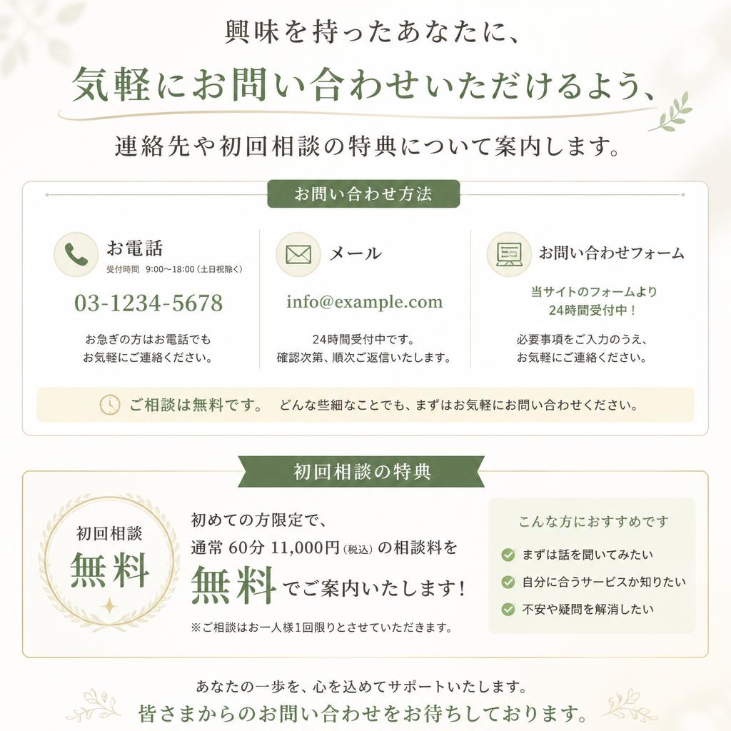 今すぐお問い合わせを！