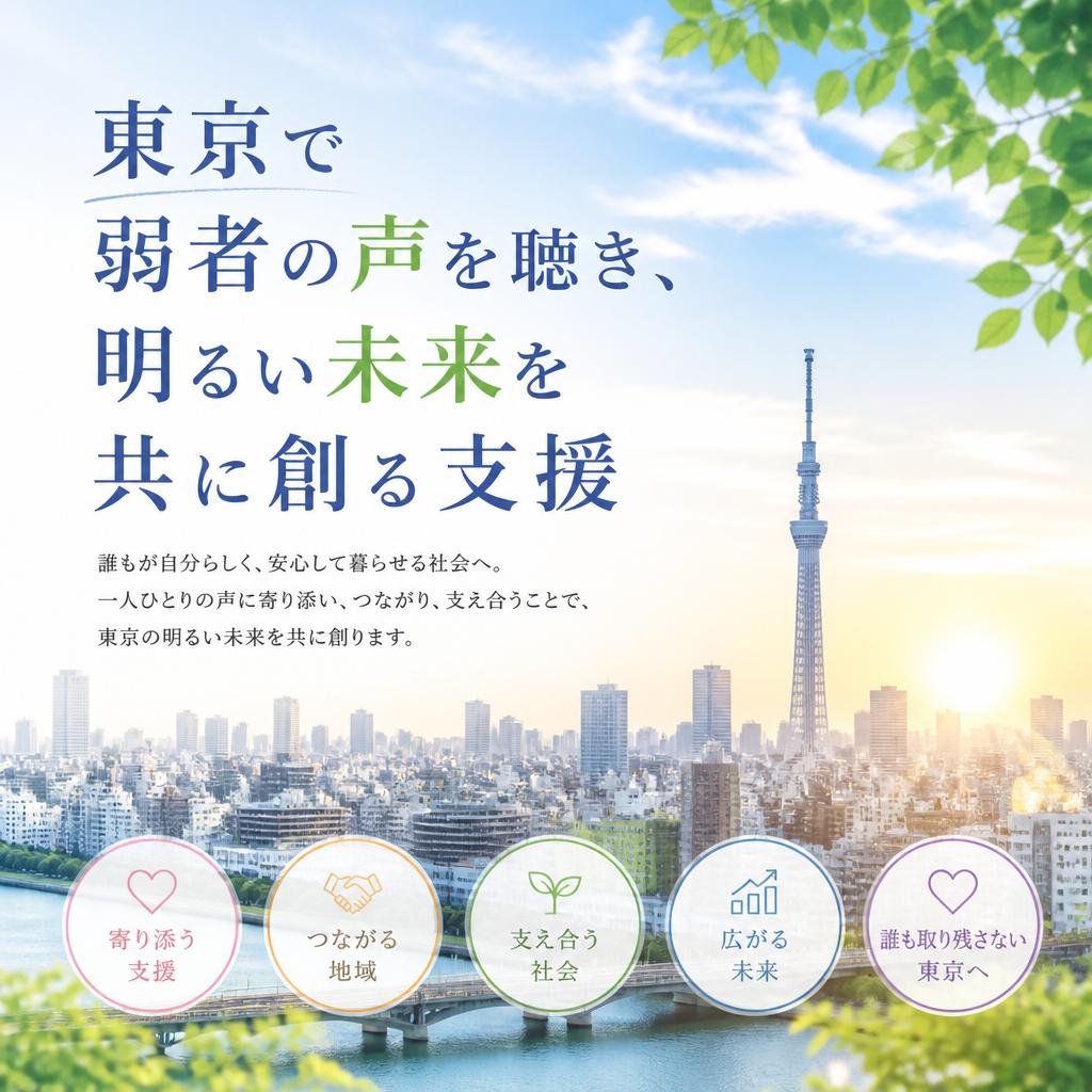 東京で弱者の声を聴き、明るい未来を共に創る支援