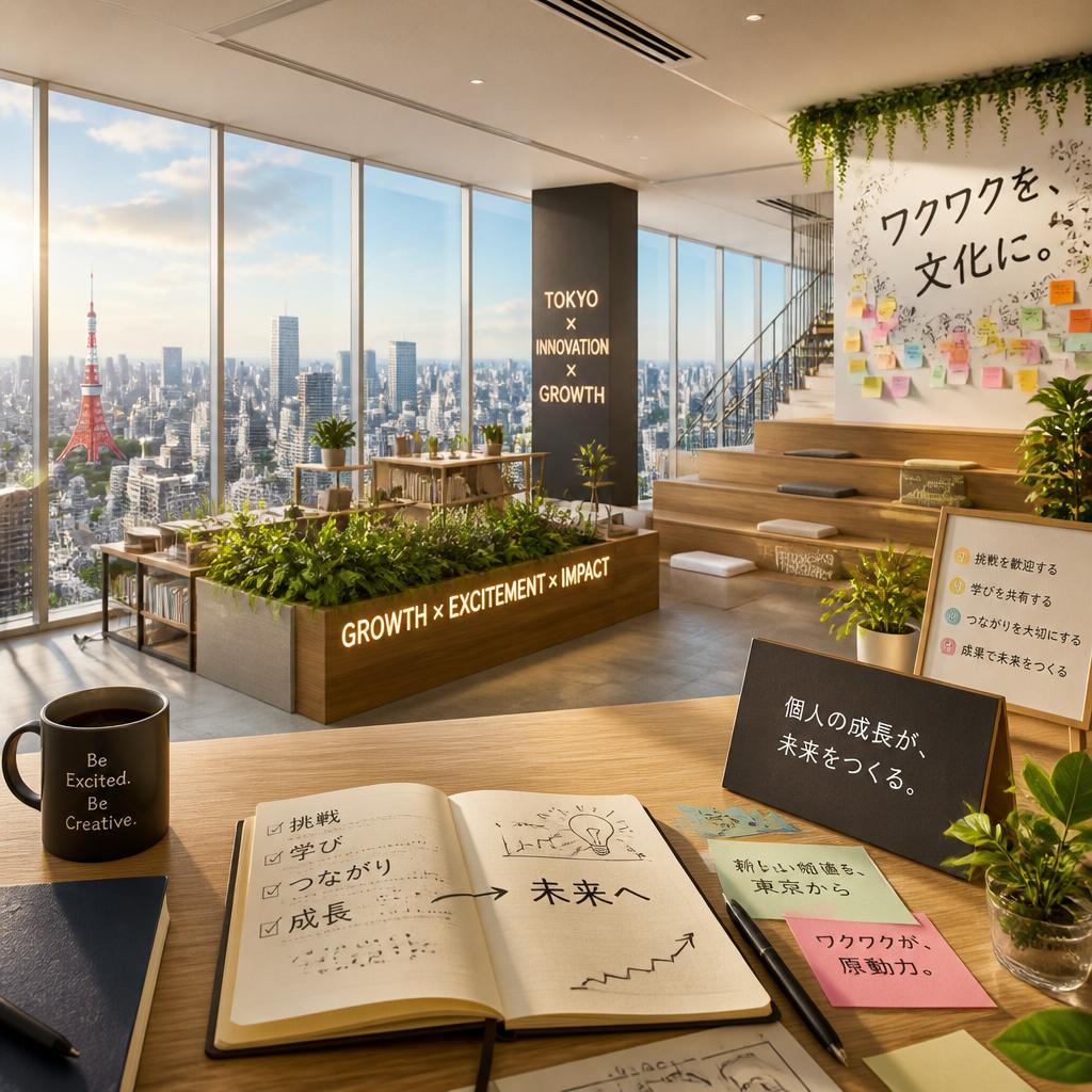 東京でワクワクしながら成長する従業員の姿を描く新しい企業文化の創造