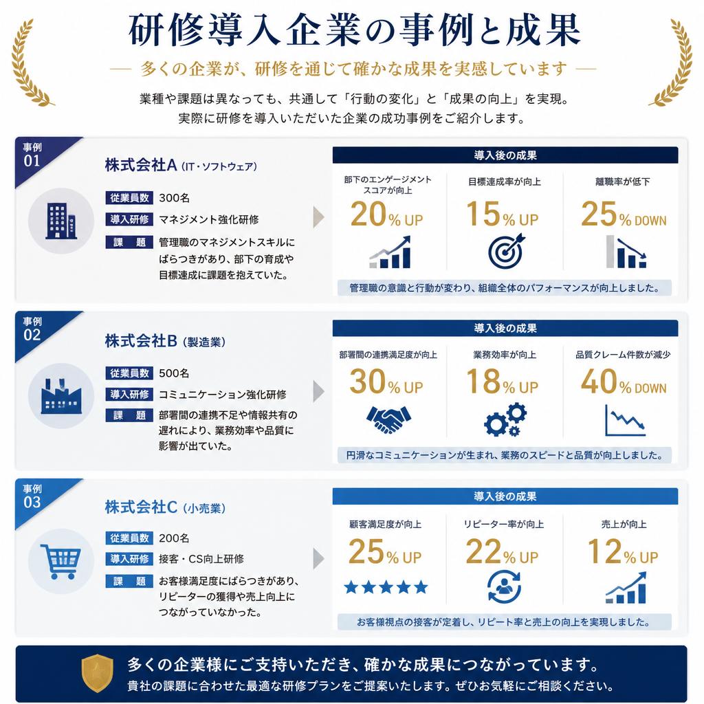 5. 研修を受けた企業の実績