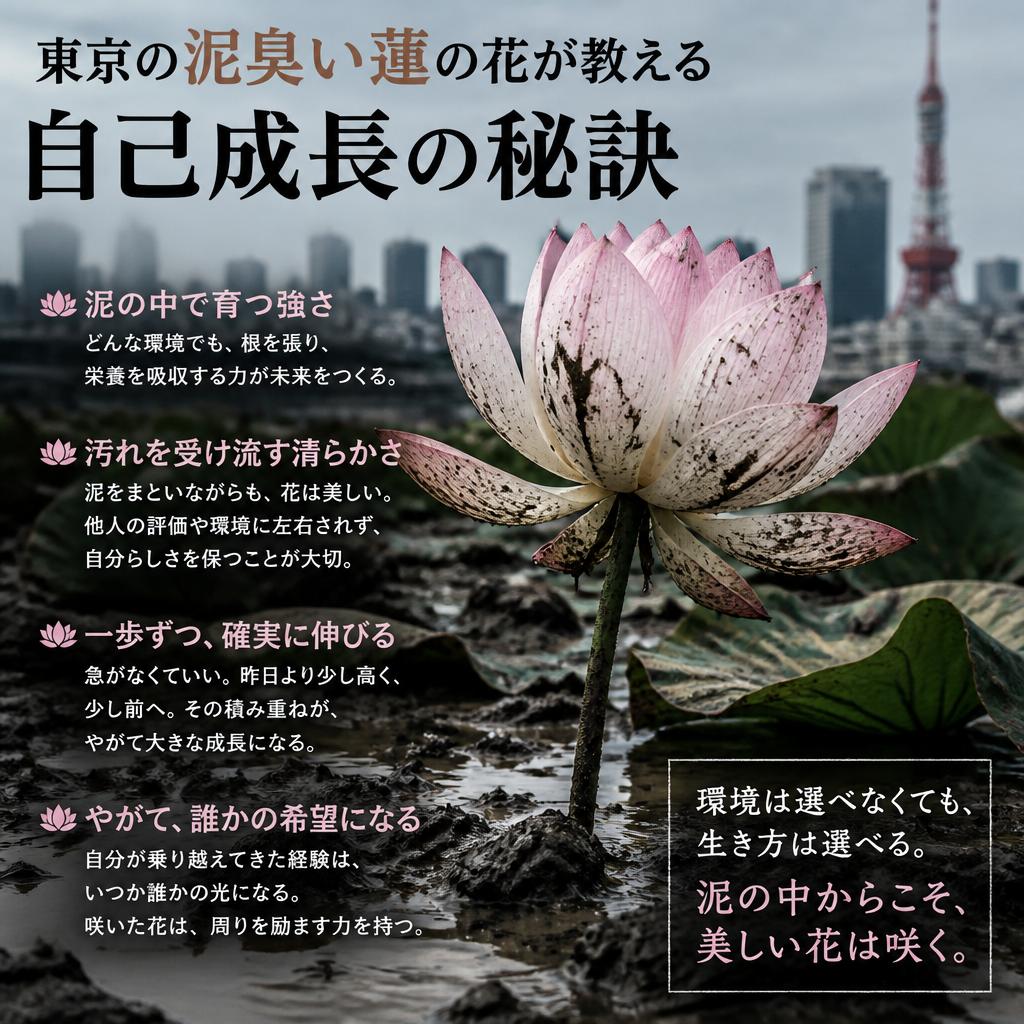 東京の泥臭い蓮の花が教える自己成長の秘訣