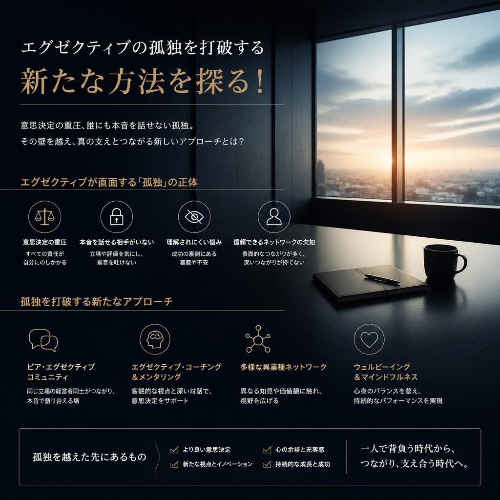 エグゼクティブの孤独を打破する新たな方法を探る！